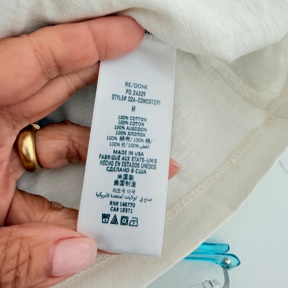 RE/DONE Short Sleeve Tee "I want candy' Bulldog Beige Tee Size M - Picture 6 of 6